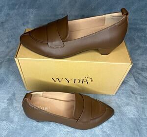 WYDR Studios Sofia Pointy Toe Dress Loafers Brown Sugar Leather Women 7WW EU 38